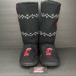 NCAA Cincinnati Bearcats Women's Slip on Stadium Slipper Boots‎ Size XL 11/12.